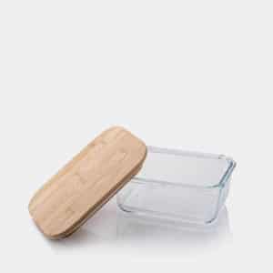 Frischhaltedose aus Borosilikatglas mit Bambusdeckel