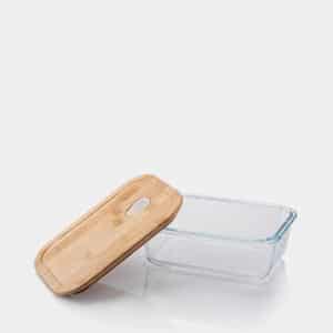 Frischhaltedose aus Borosilikatglas mit Bambusdeckel